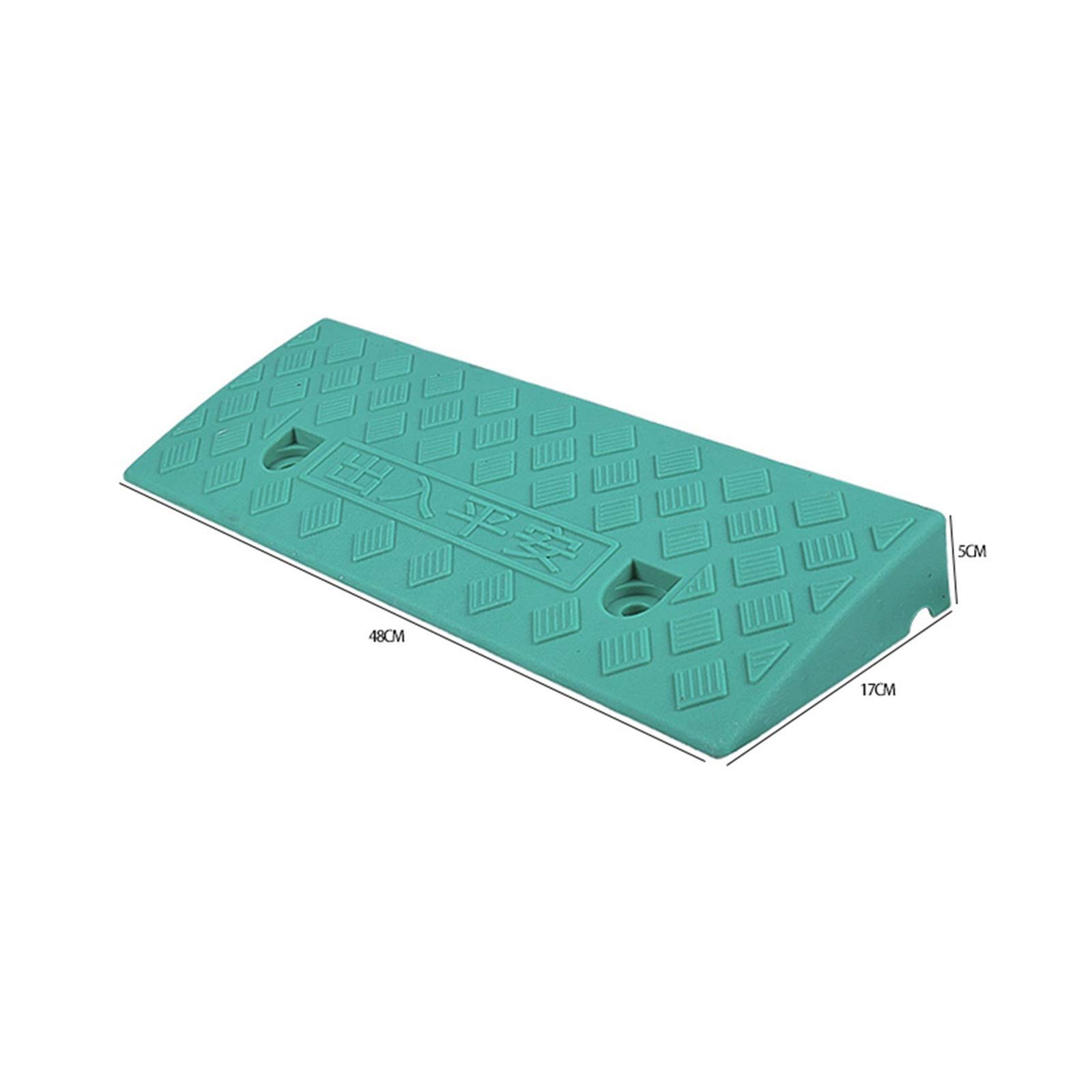 Rampa de seguridad para silla de ruedas para scooter, antideslizante, portátil, de plástico, 3/5 cm, tamaño: 48 x 17 x 5 cm, color verde