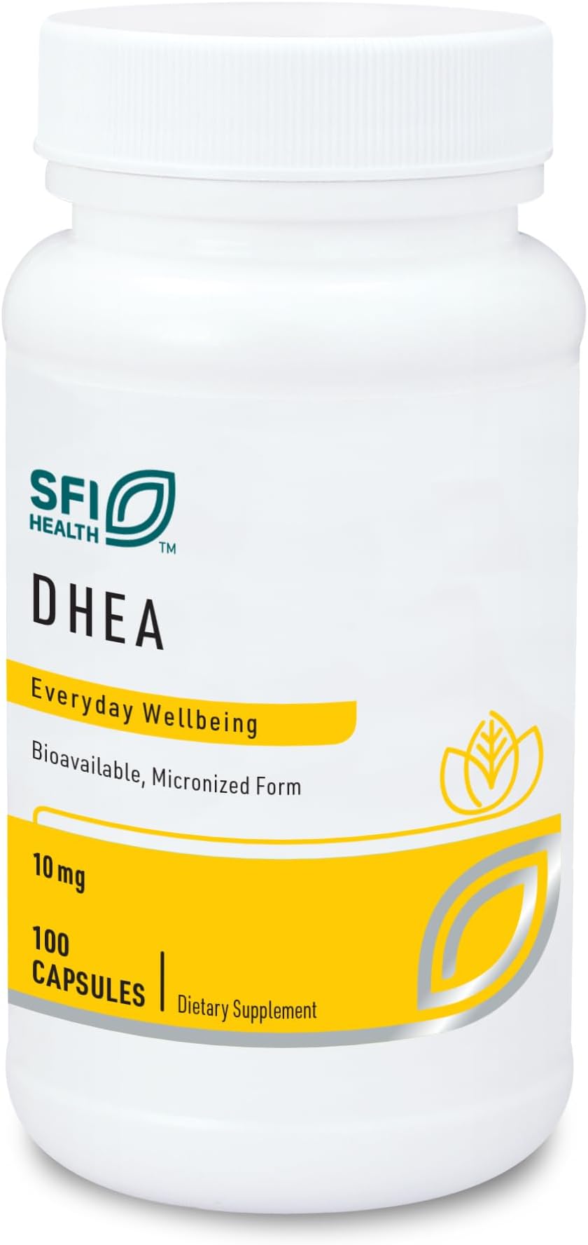 Klaire Labs DHEA 10mg - Dehydroepiandrosterone Derived from Wild Yam - Micronized for Superior Absorption - Soy-Free, Hypoallergenic Supplement for Men & Women (100 Capsules)