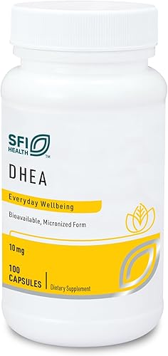 SFI Health Klaire Labs DHEA 10 mg - Deshidroepiandrosterona derivada de ñame silvestre - Micronizada para una absorción superior - Suplemento