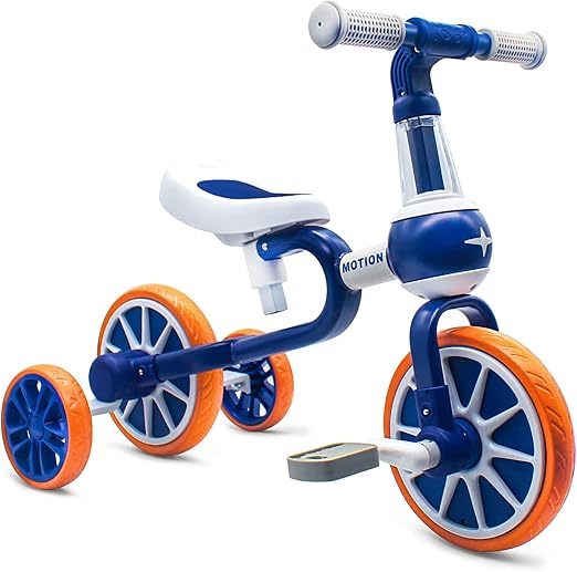 XIAPIA 3 in 1 Toddler Bike for 2-4 Year Old Girl Boy, Kids Tricycle with Adjustable Seat, Detachable Pedal and Training Wheels, Baby Balance Bike Trikes Riding Toys, Kids Chirstmas Birthday Gifts Pink