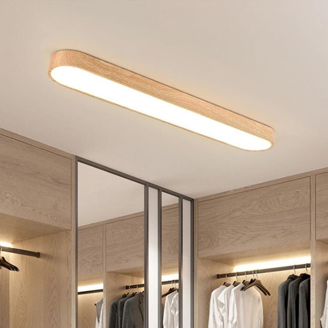 Lampa sufitowa LED, żelazna, prostokątna, na korytarz, ciepłe białe światło, nowoczesne oświetlenie, lampa sufitowa, biała, akrylowa, klosz, lampa wisząca, garaż, wejście, balkon, korytarz, garderoba,