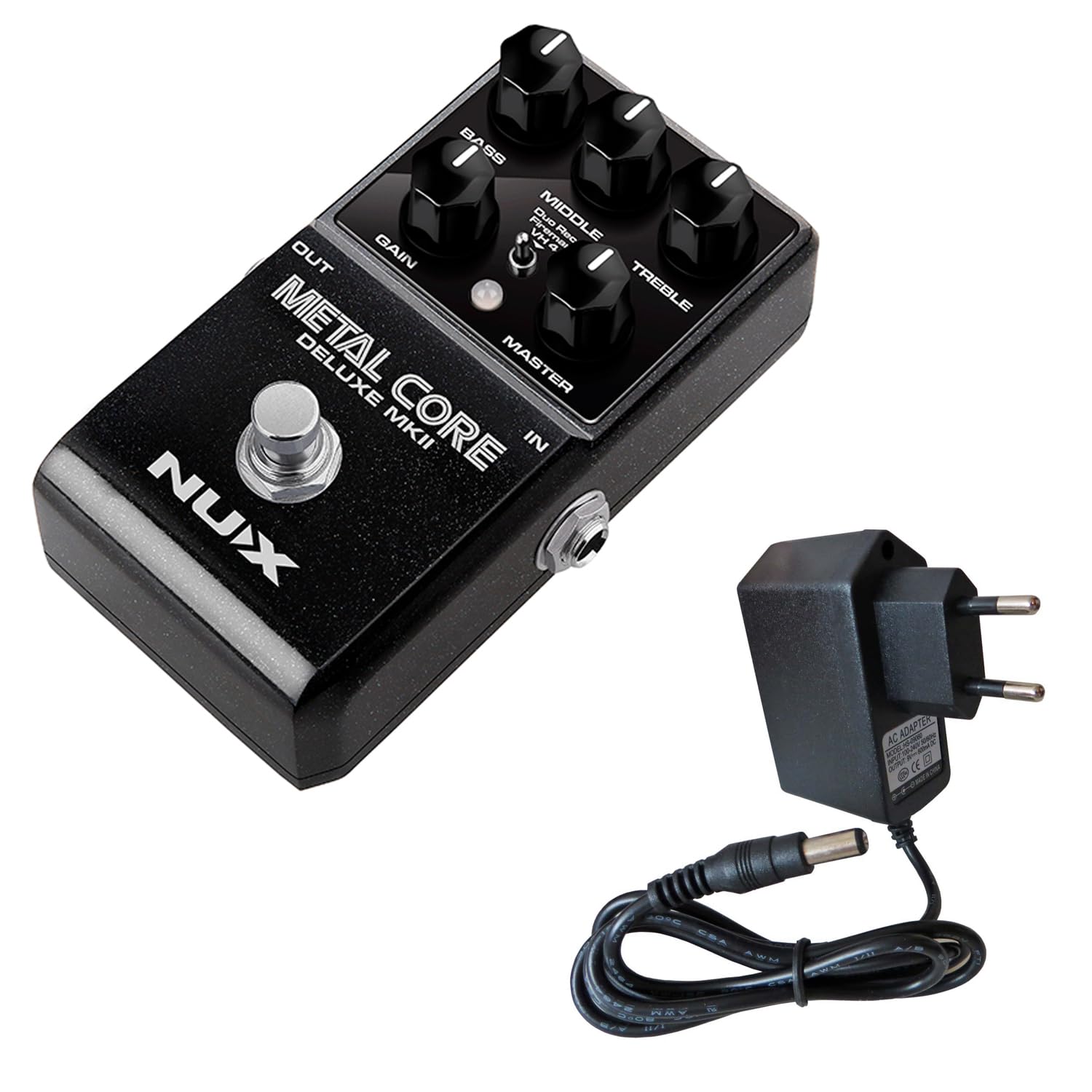 Nux Metal Core Deluxe MKII Effektgerät Preamp Pedal mit keepdrum 9V Netzteil