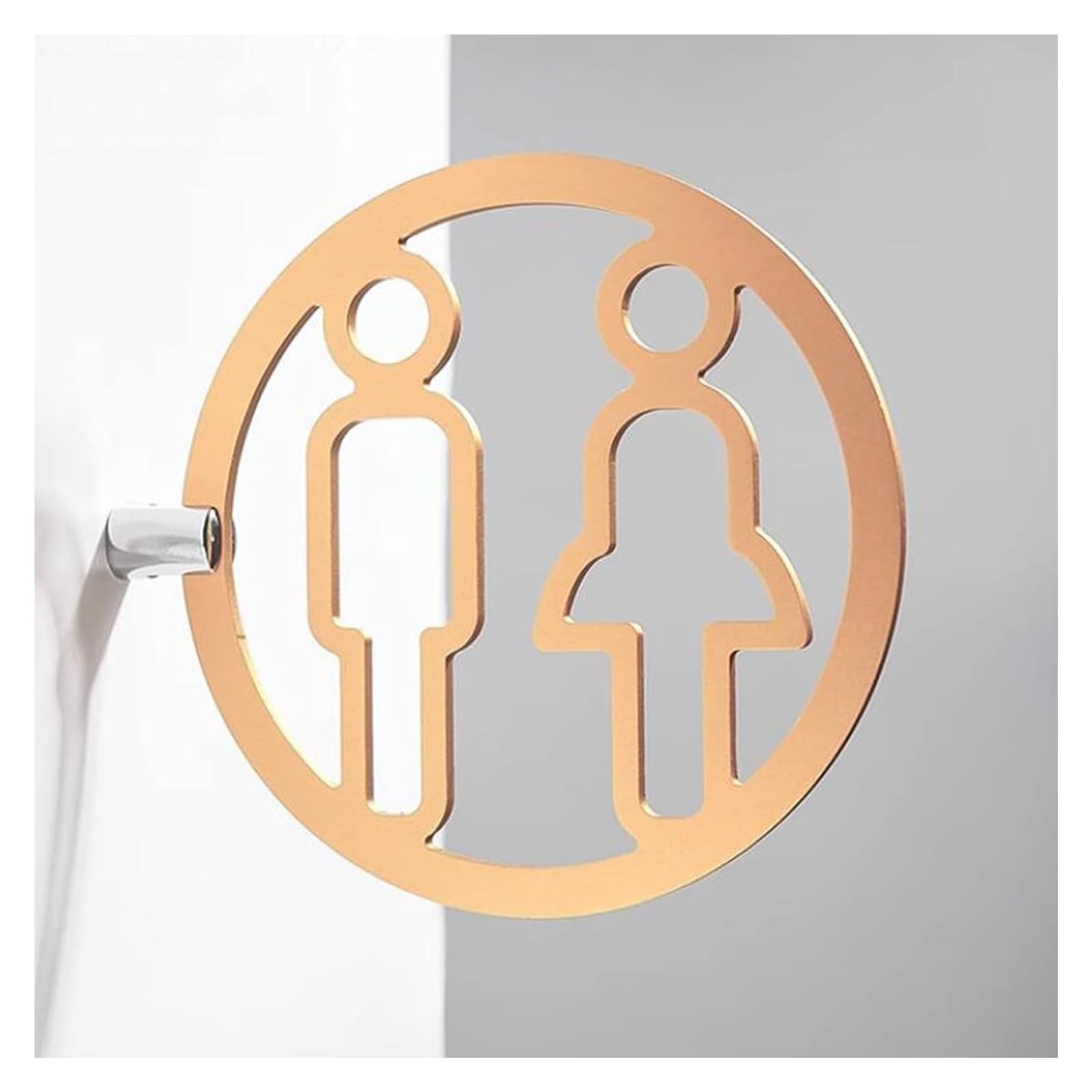 Carteles para aseos, Letrero redondo for baño de hombres y mujeres, decoración aleación aluminio