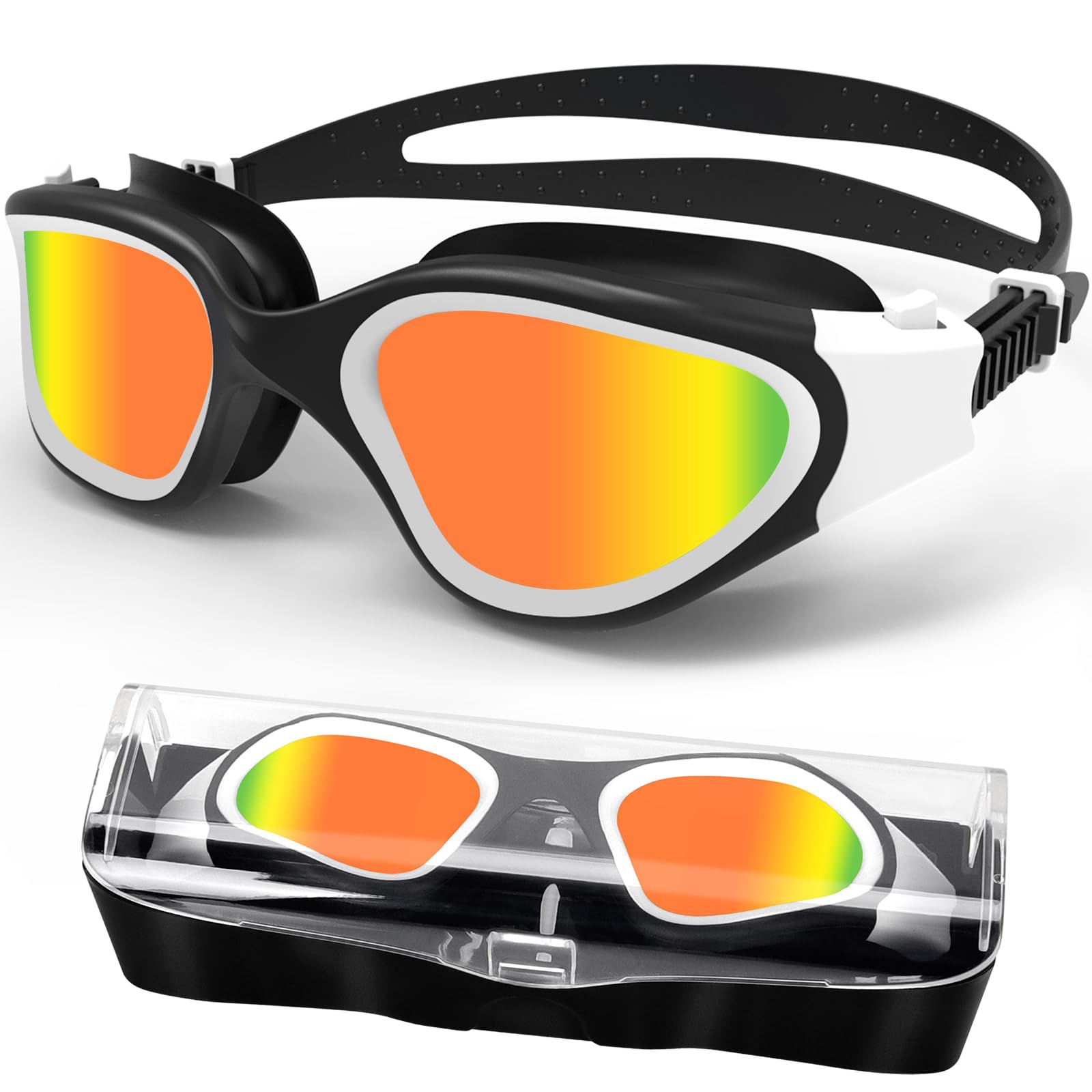 HotSrace Swimming Goggles Anti Fog Anti UV No Leakage,Swim Goggles Soft Silicone Clear Vision Easy to Adjust for Adult Men Women Teenager — image 1