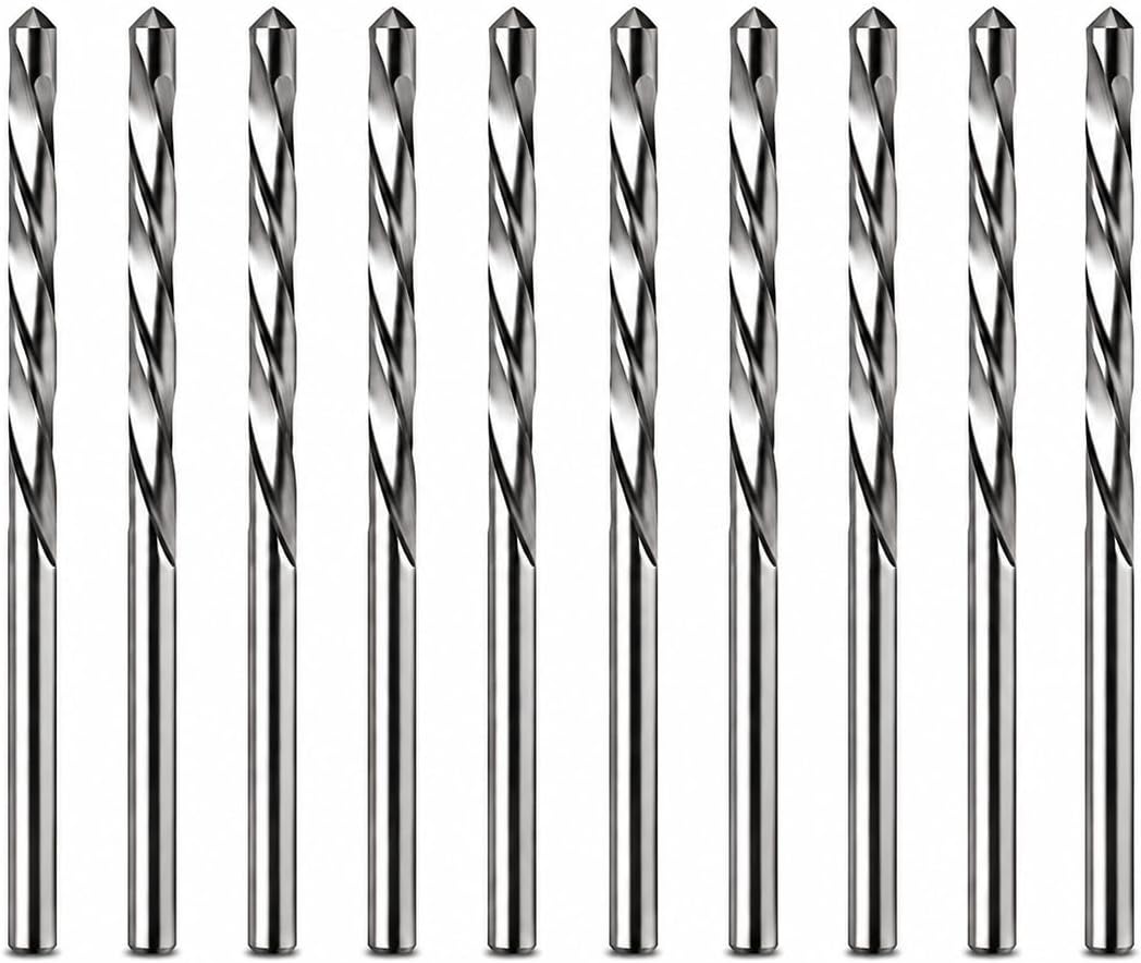 10Pcs Drywall Cut Out Bit Set - 5/32" Guidepoint Rotary Router Tool Bit - HSS Cutout Saw Bit for Gypsum Board