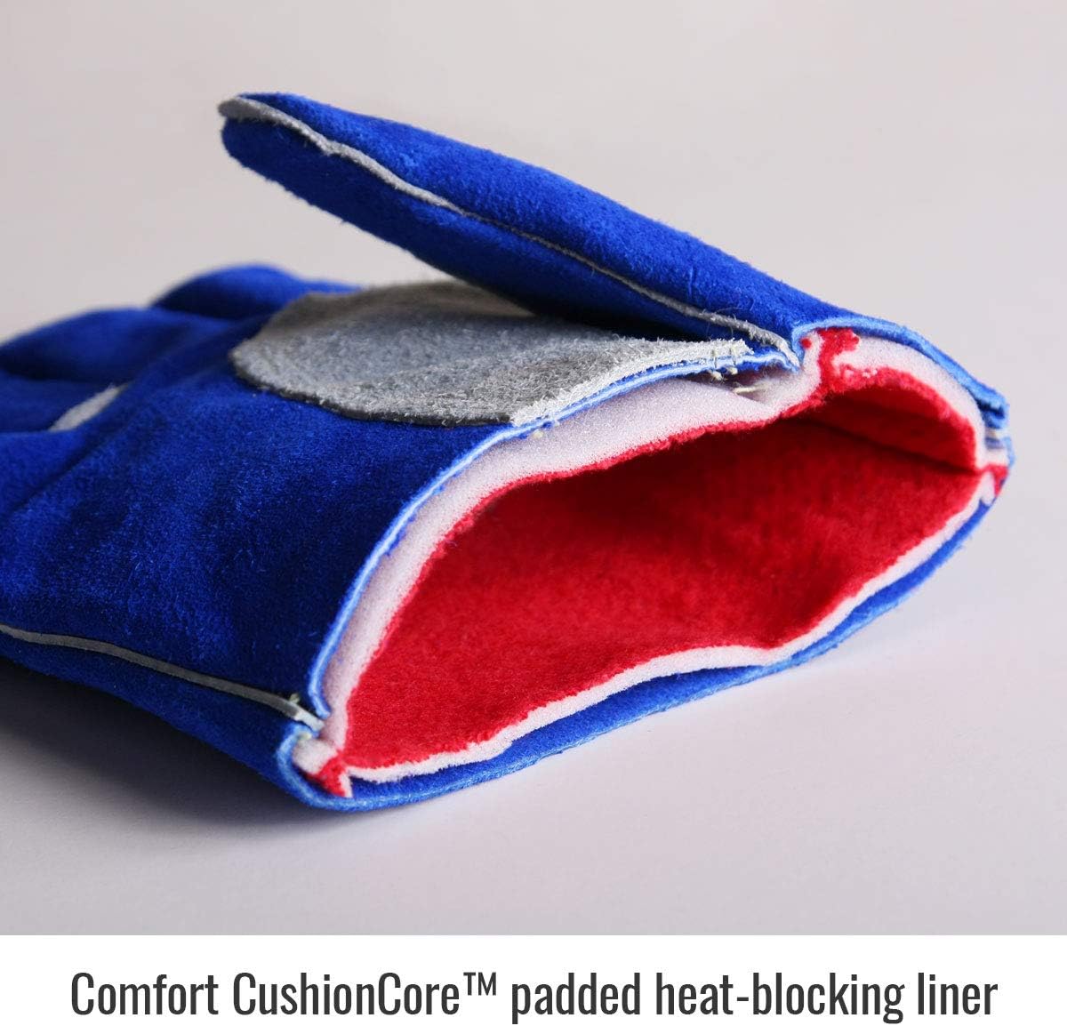 Revco CushionCore Quality Side Split Cowhide Stick Welding Gloves, Size Medium, Pair