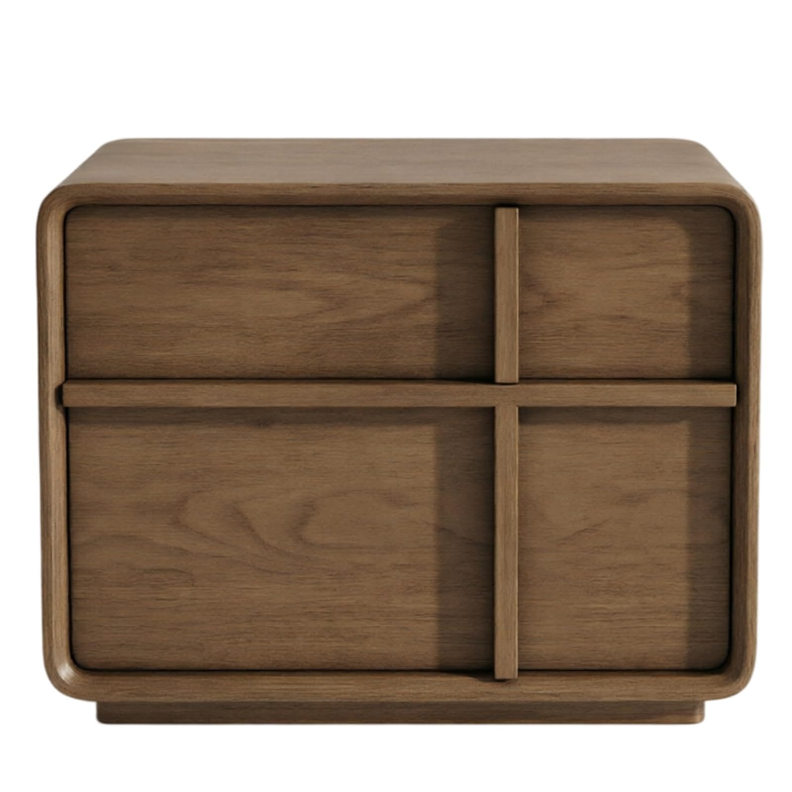 guiling-1986 Bedside Table Double Drawer Nightstand with Handles for Bedroom Storage and Organization Nightstand(Bruin,Large)