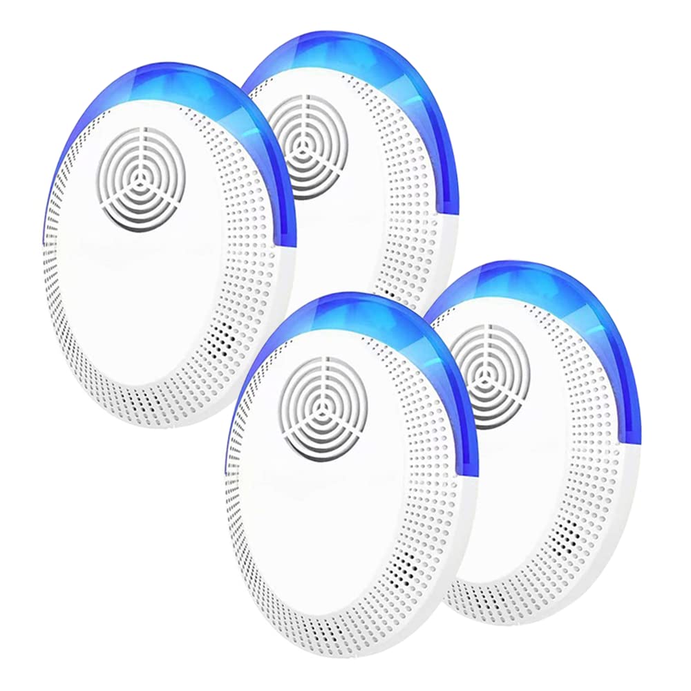 EchdenUltrasonic Pest Repeller, Insect Repellent, Safe for Children and Pets, Non-Toxic Plug-in Pest Control for Rat, Spiders, Roaches, Mosquito, Bugs(4 pack)