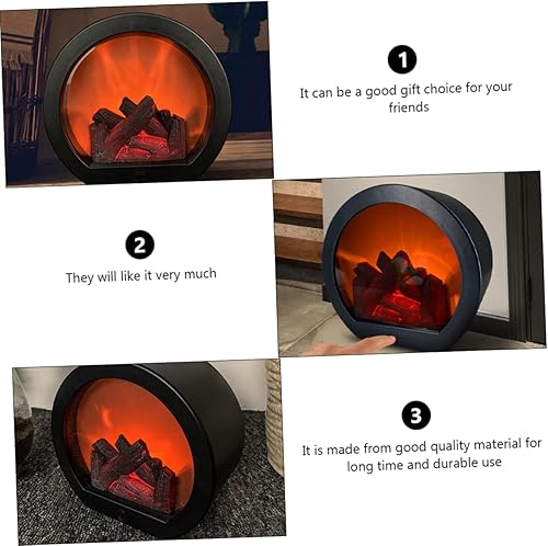 Miniatura 8 de Uonlytech Lámpara de viento de chimenea simulada LED Luz nocturna de imitación Chimenea LED Decoración de sala de estar Lámpara de mesa Lámpara de