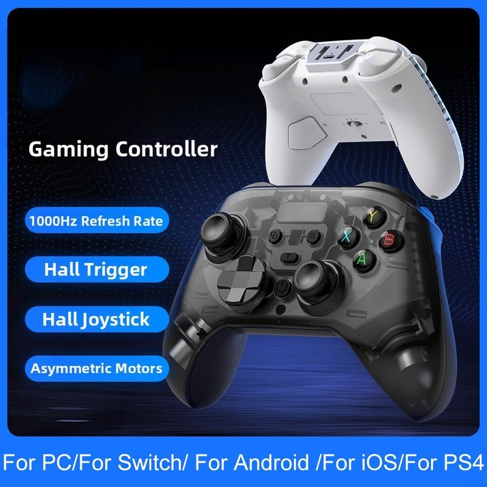 Manette sans fil Bluetooth avec effet Hall analogique pour Nintendo pour Switch PC Smartphones et (noir)