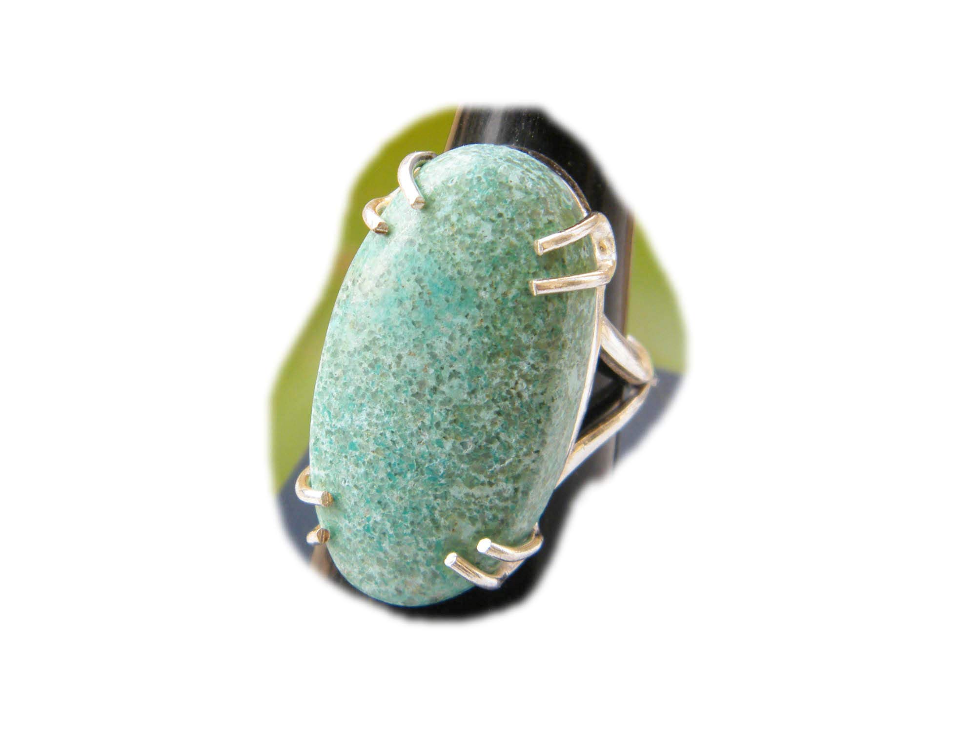 Chrysocolla Ring, Silver Plated Ring, Handmade Ring, Women Jewelry, (Size- 7.75 USA) BRS-7122