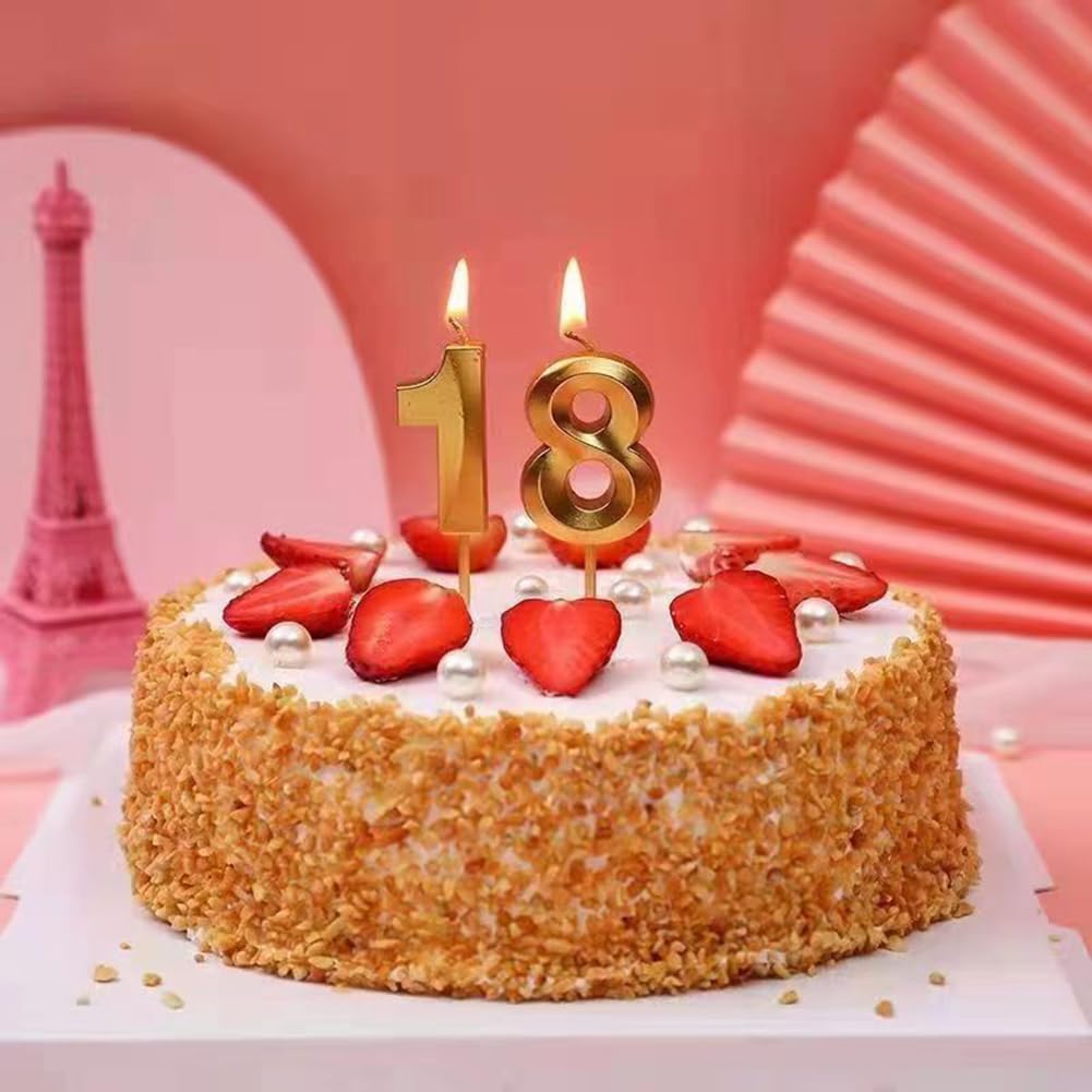 57/75th Birthday Candles, Number 57/75 Candle, Gold Happy Birthday Candle - Image 8
