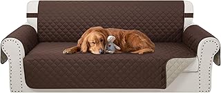 Reversible Couch Cover for 3 Cushion Couch Sofa Cover Washable for Pet Friendly with Elastic Straps Water Repellent(Sofa, Chocolate/Beige)