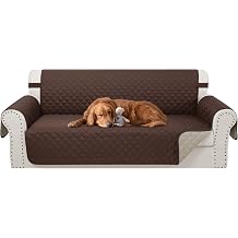 Reversible Couch Cover for 3 Cushion Couch Sofa Cover Washable for Pet Friendly with Elastic Straps Water Repellent(Sofa, Chocolate/Beige)