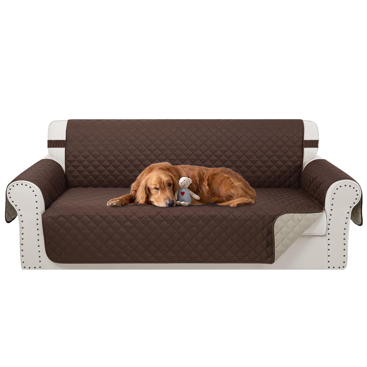 Luxshare Home Reversible Couch Cover for 3 Cushion Couch Sofa Cover Washable for Pet Friendly with Elastic Straps