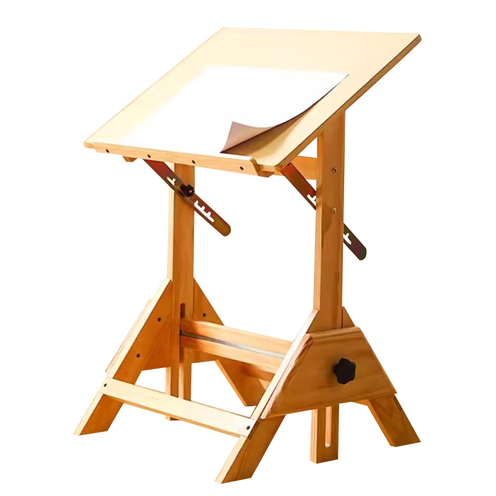 Zeichentische, Zeichentisch, Kunsttisch, Architektentisch, Zeichenbrett, Flacher Künstlertisch zum Neigen, Verstellbarer Laptoptisch, zum Schreiben, Gestalten, Lesen (60 x 90 cm)