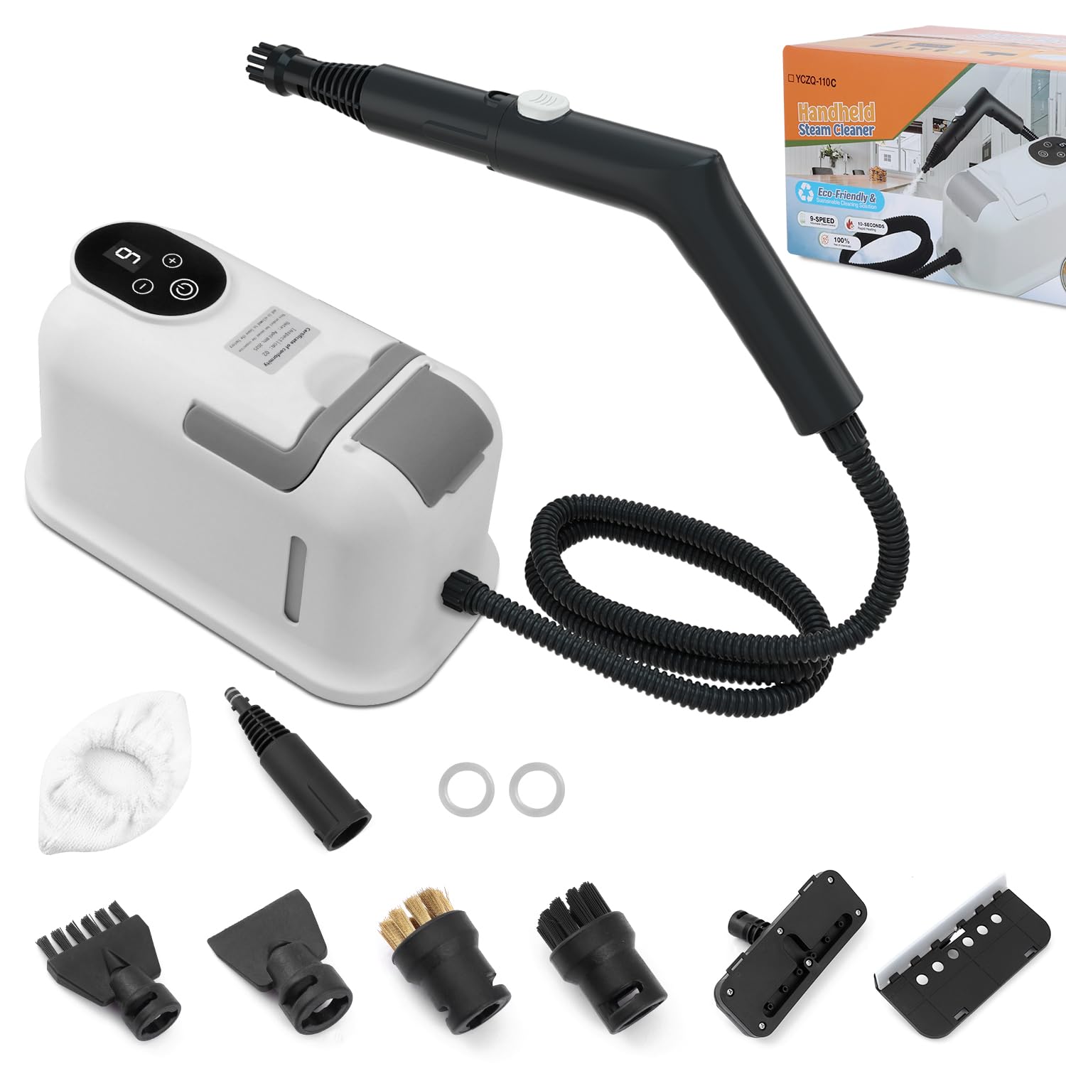 Steam Cleaner 15s Heat-Up 1 8L Tank Portable Handheld Steamers for Cleaning with 10PCS Accessories Steam Cleaner for