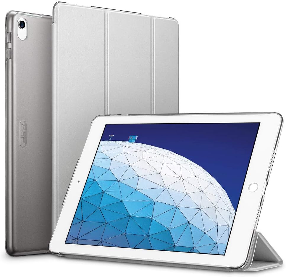 ESR Yippee Trifold Smart Case for iPad Air 3/iPad Pro 10.5" 2019, Auto Sleep/Wake Trifold Stand Case, Microfiber Lining Hard Back Cover for iPad Air 3/iPad Pro 10.5 inch (Silver Gray)