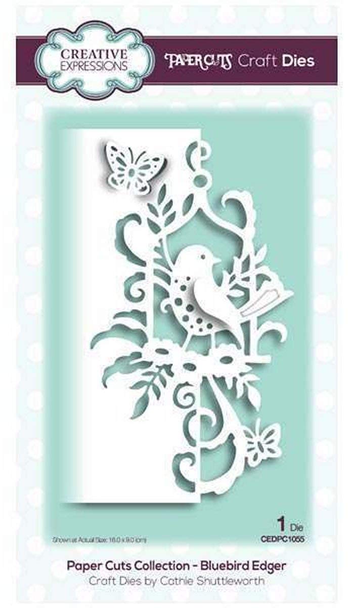 Creative ExpressionsPaper Cuts Collection-Bluebird Edger, Silver, 16 x 9 cm