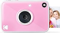 Kodak Printomatic+ Rose Instant Camera: 10MP ZINK Zero-Ink Prints, Sticky-Backed 2x3 Photos, Portable LED Status Fun