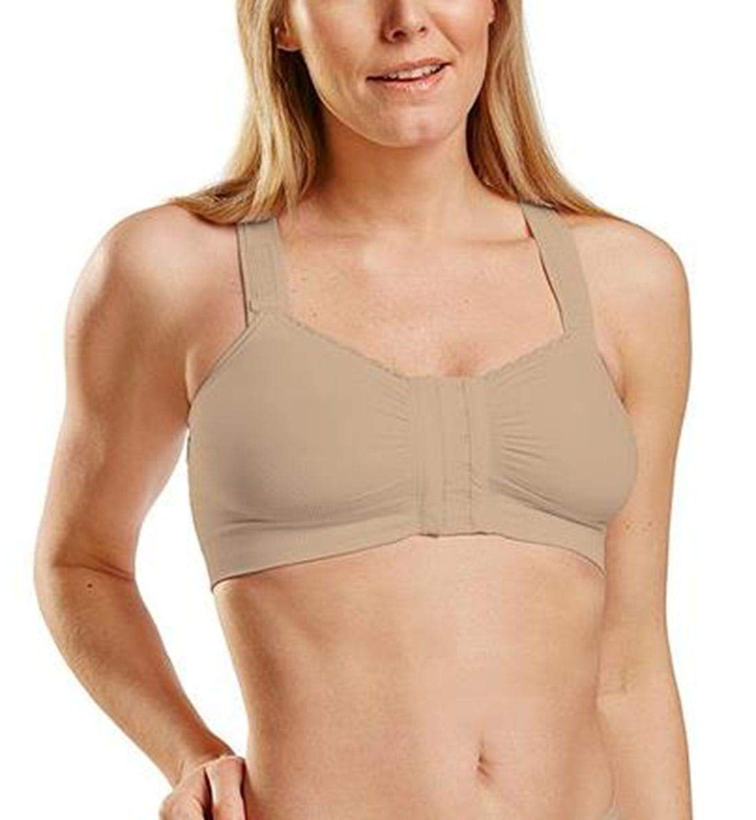 Photo 1 of CAREFIX Alice Post-Surgery Bra Compression Front Closure w/Adjustable Straps for Breast Reductions, Augmentation, Mastectomy, Post Op Recovery, Skin-Friendly (Medium Tan) #3291 Medium Beige
