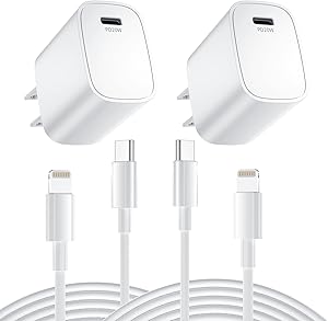 Fast Charger iPhone 13 [MFi Certified] 2 Pack 20W PD USB C Wall Charger with 6FT Type C to Lightning Cable Fast Charging Adapter Compatible with iPhone 12/13Pro Max/12 Mini/11 Pro Max/XS Max/XR