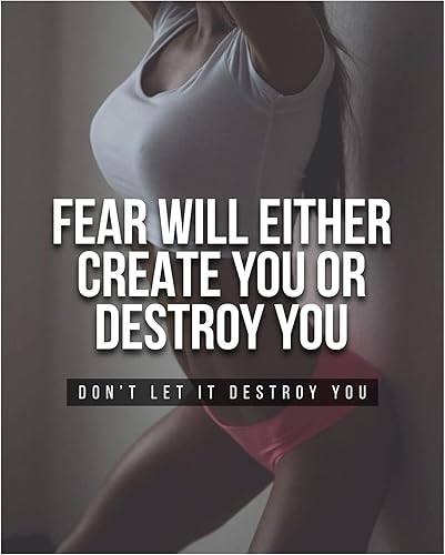 Fear Will Either Create or Destroy You Home Decor - Motivational Exercise Sign Wall Art Print - Inspirational Wall Decor Print - Perfect for Living