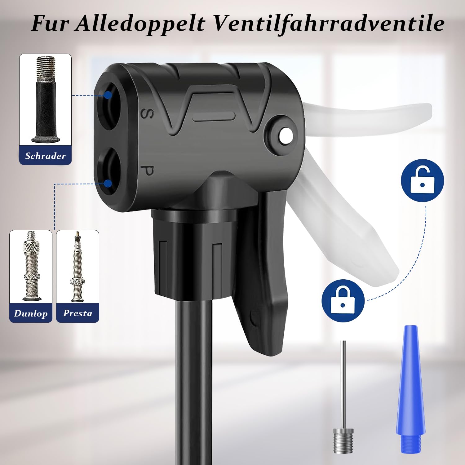 fahrradpumpe p und s Luftpumpe Fahrrad Alle Ventile Mini Tragbar Luftpumpe Standpumpe Fußpumpen Klein mit Manometer für Alle Bälle FahrräderSchwimmring Luftmatratze Sport & Freizeit Full-suspension Klapp Fahrradständer kaufen » Farbe:Rattan hell
