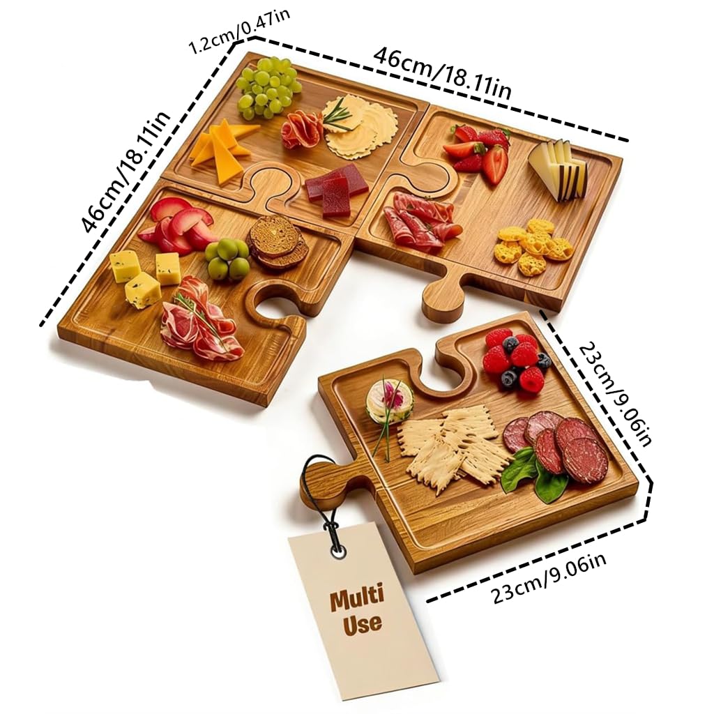 Tabla de embutidos de madera con asa, bandeja entrelazada para servir queso y aperitivos, perfecta para fiestas, decoración del hogar y entretenimiento para los amantes de la comida