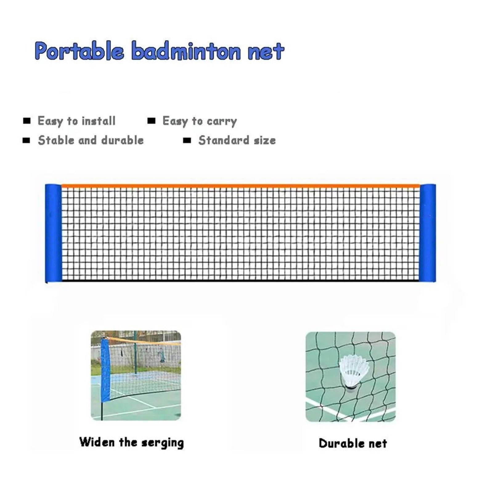 Rete da Badminton Portatile, Rete da Allenamento Standard Blu 3,1 m-6,1 m(6.1m)