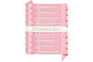 Elegant Rose Gold Bridal Shower Sashes Set of 9