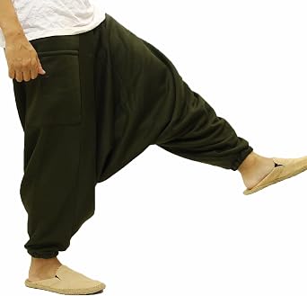 Brushed-Back Sarouel Pants, Aladdin, Sweatpants, Mens, Womens, Unisex, Warm, Cozy, With Pockets, Loose, Loungewear