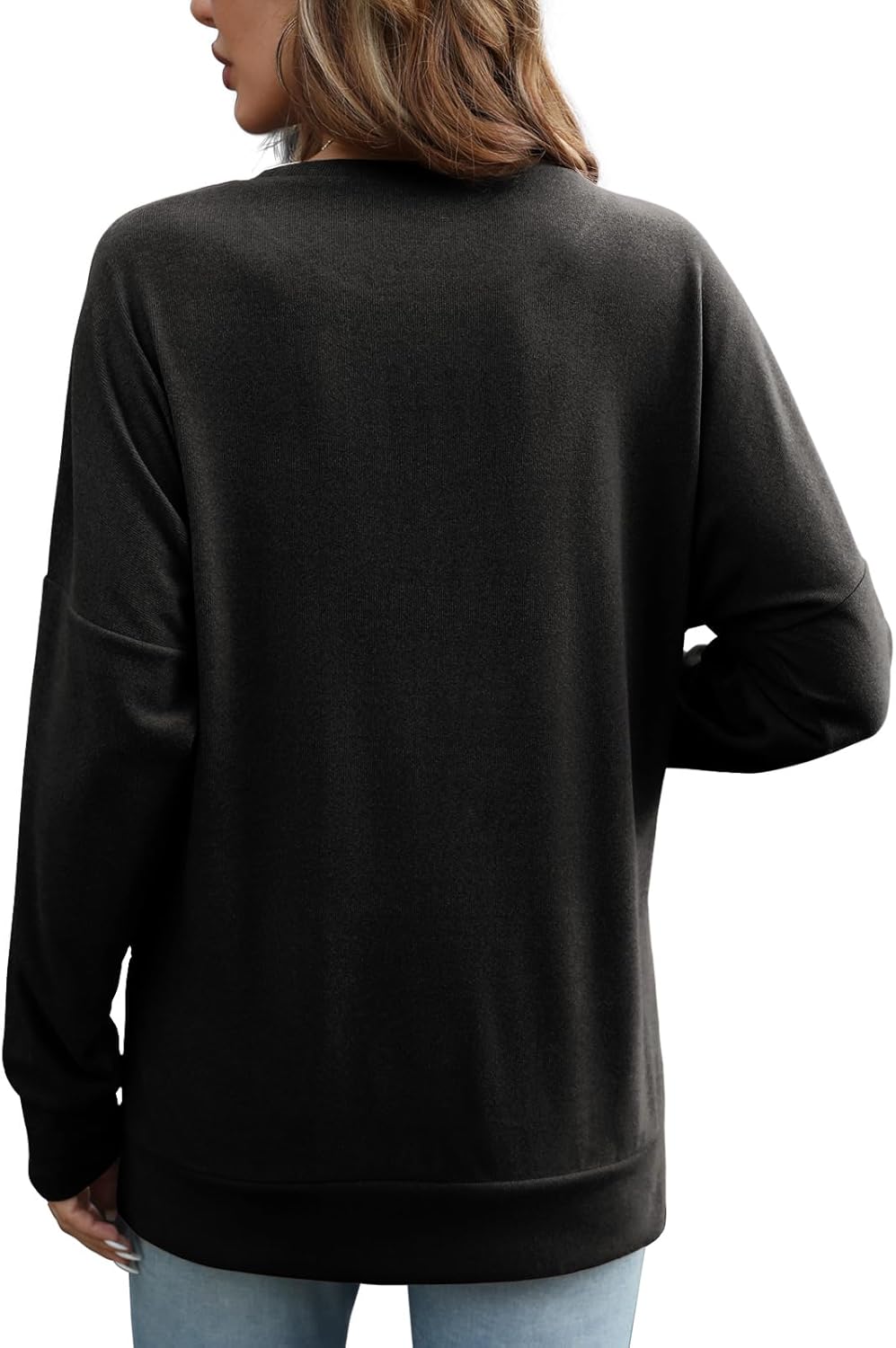 Feiersi Womens Sweatshirt Crewneck Long Sleeve Casual Shirts Side Split Tops Fall Fashion Pullover - Image 4