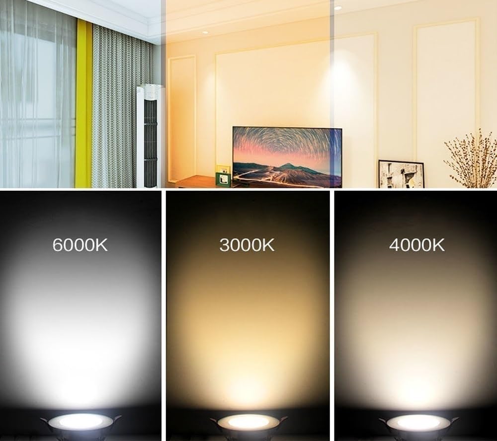 Genérico Luz de techo empotrable LED de 5/7/10/12/15/20W - Seleccionable 3000K/4000K/6000K for iluminación empotrada en el hogar(4000K nature light,10W)