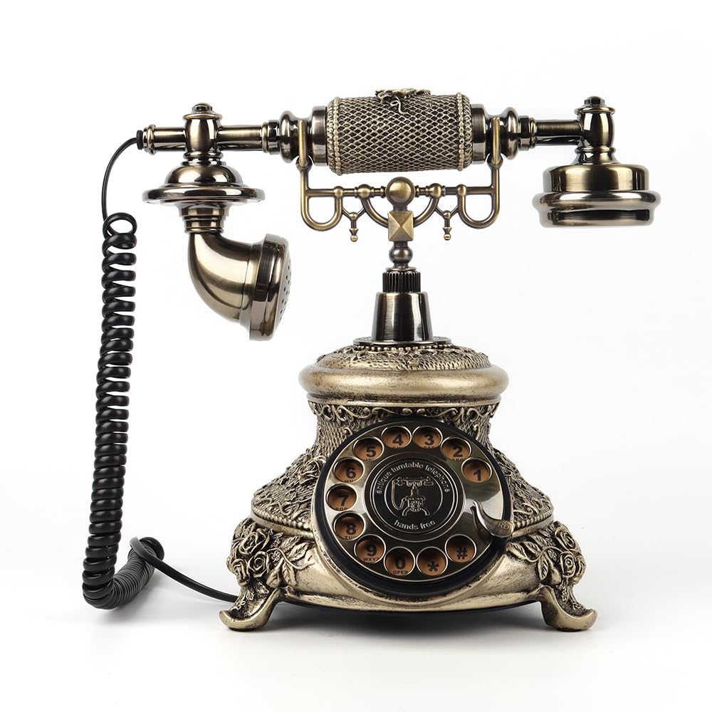 Europejska księga gości antyczna audio na ślub, przyjęcie urodzinowe, telefon (Vintage- Brązowy)