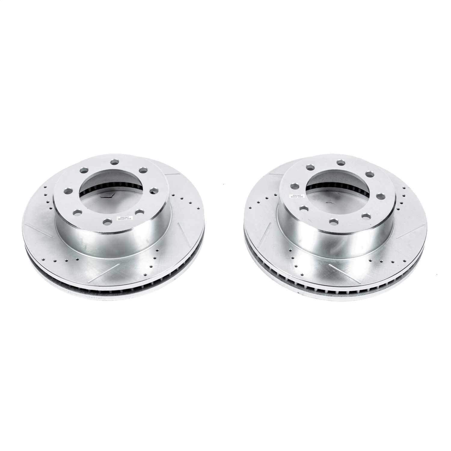 Front Drilled & Slotted Brake Rotors For Dodge/Ram 2500/3500 – 14.17 Inch, 8-Lug, 2-Piece Set