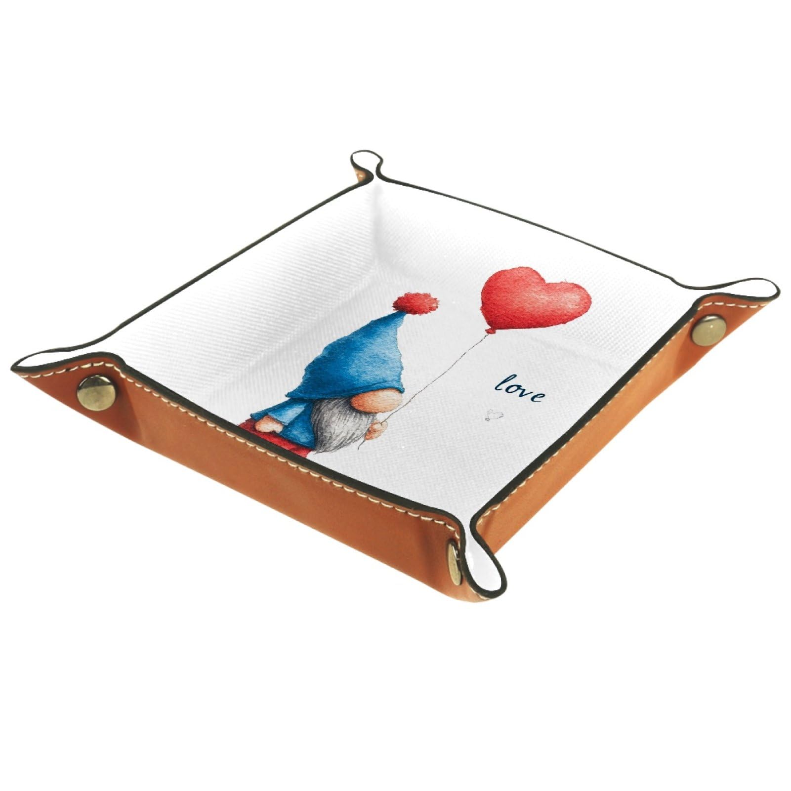 VAPOKF Love Gnome Dice Trays Quadrilateral Dice Folding Tray Microfiber Leather Holder for Table Games RPG DND, 20.5 × 20.5 cm