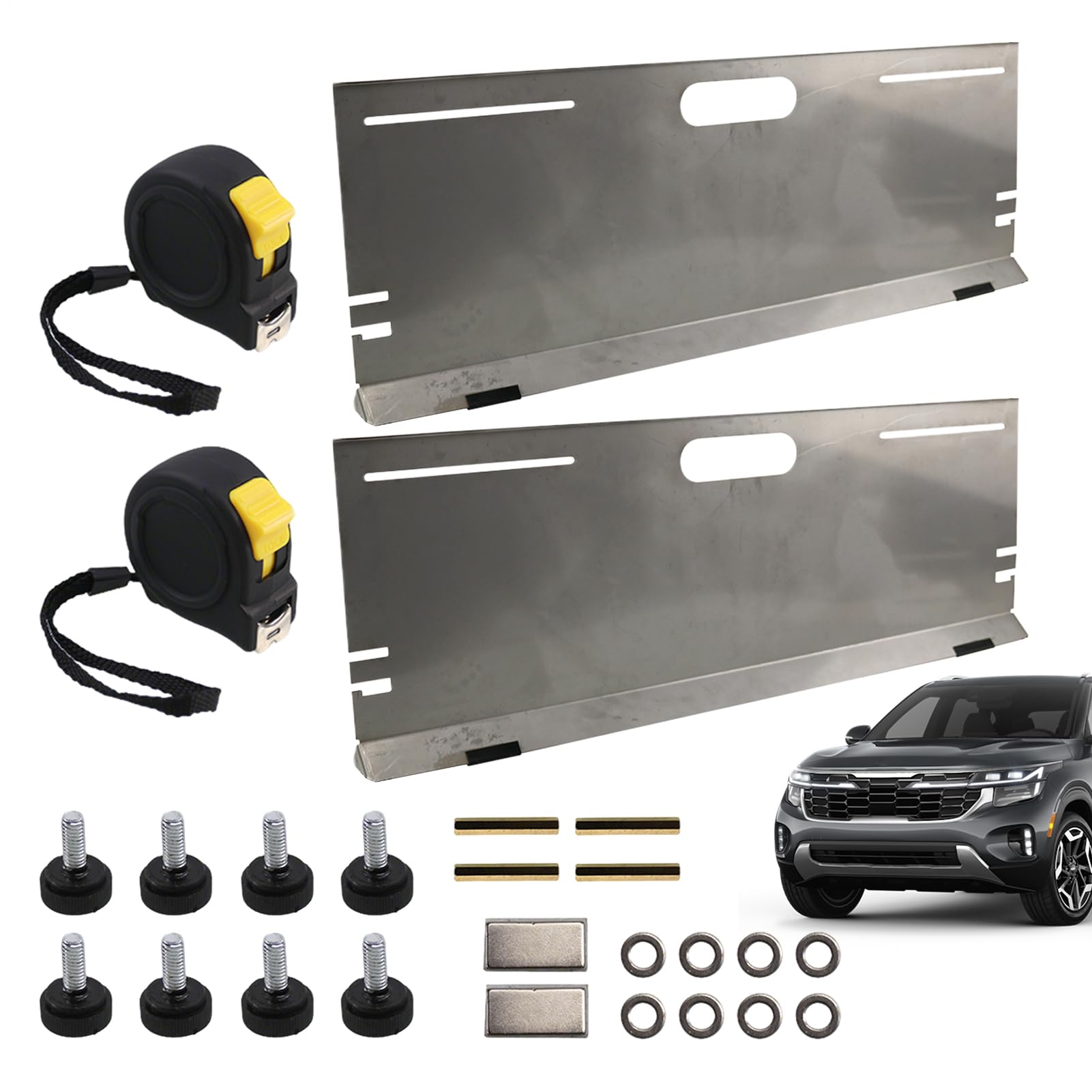 Herramientas Alineación Automotriz 2 métricas Antideslizantes y Placa | Kit Magnético Alineador de Ruedas para Coche para camión, RC, reparación, vehículos domésticos y