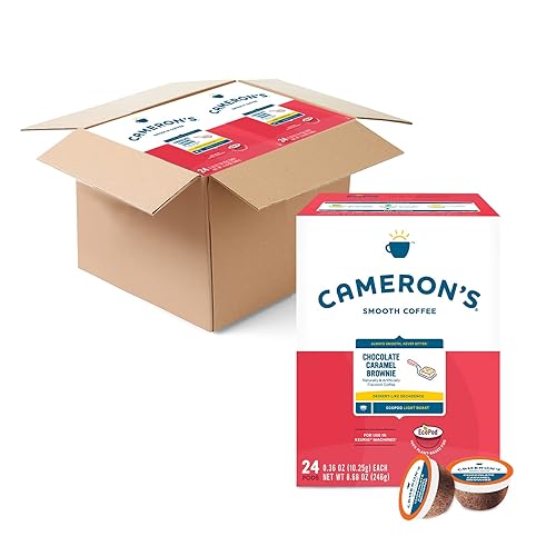 Cameron's Coffee Cápsulas de una sola porción, saborizadas, brownie de caramelo de chocolate, 96 unidades (paquete de 1)