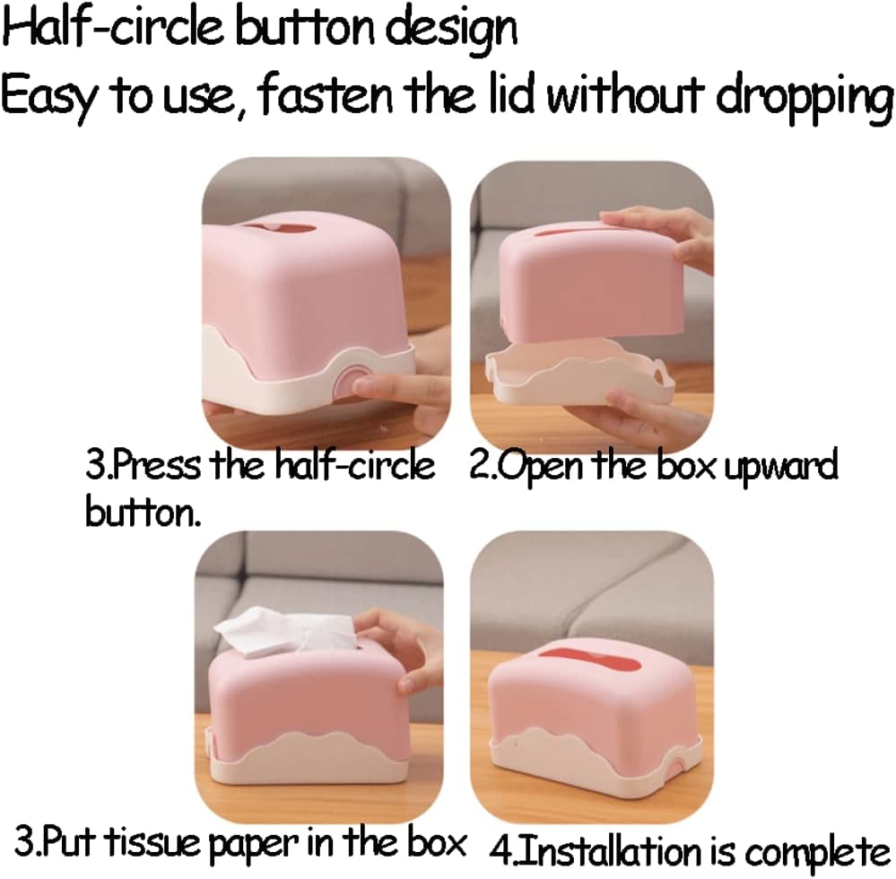 Stainless Steel Toilet Paper Holder，Recessed Toilet Paper Holder，Pretty Multi-Color Tissue Box Cover Modern Tissue Box Holder Plastic Tissue Box Dispenser Adorable Tissue Holder Simple Practical(Mediu