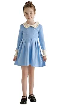 nana様 Butterfly Collar Pleated Dress Monarch Butterflies Long Sleeve Twirl Dress Svaha USA