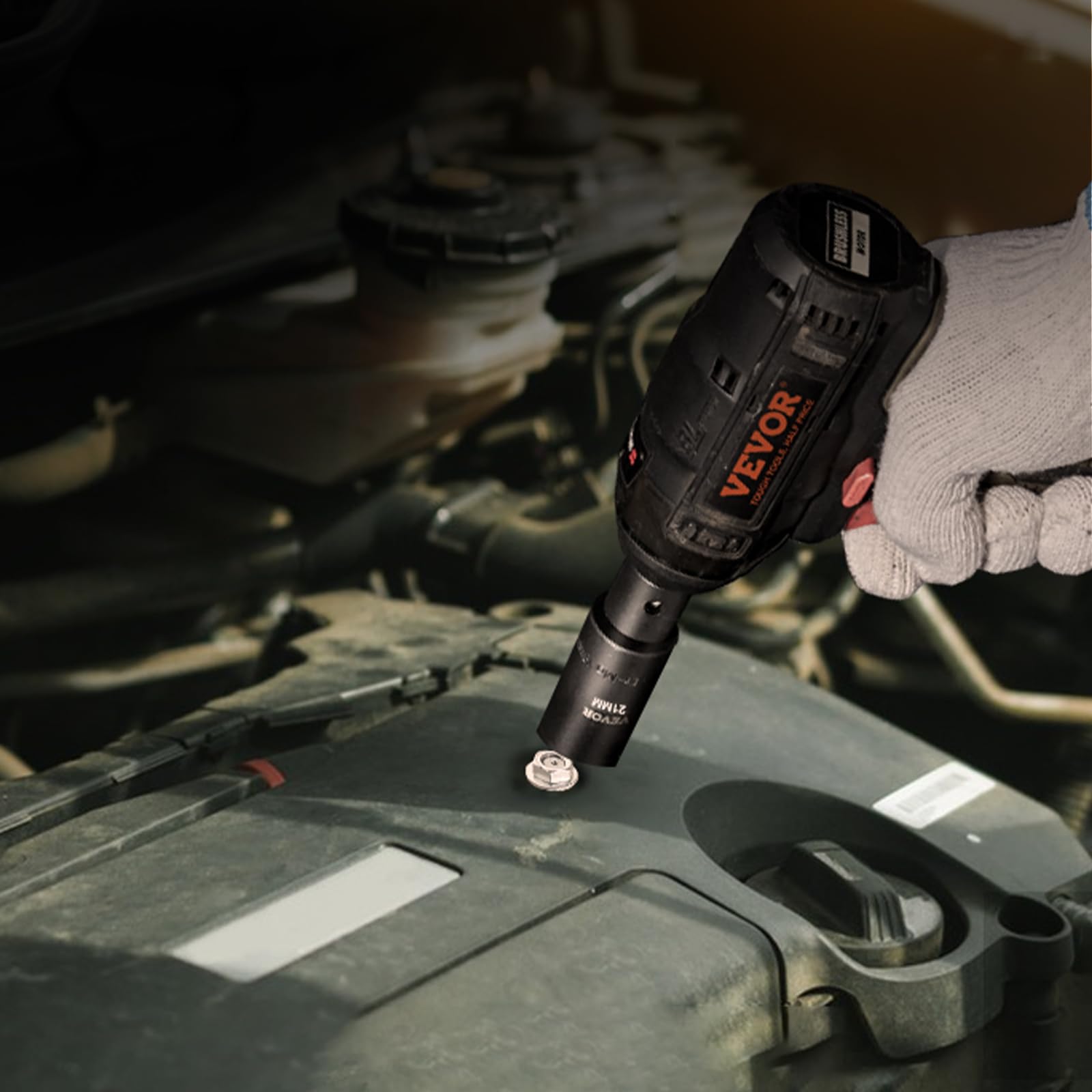 VEVOR Zestaw nasadek udarowych 1,27 cm, 13-częściowy zestaw nasadek głębokich metrycznych 10-24 mm, 6-punktowa stal stopowa CR-V do automatycznej naprawy, łatwe do odczytania oznaczenia rozmiaru,