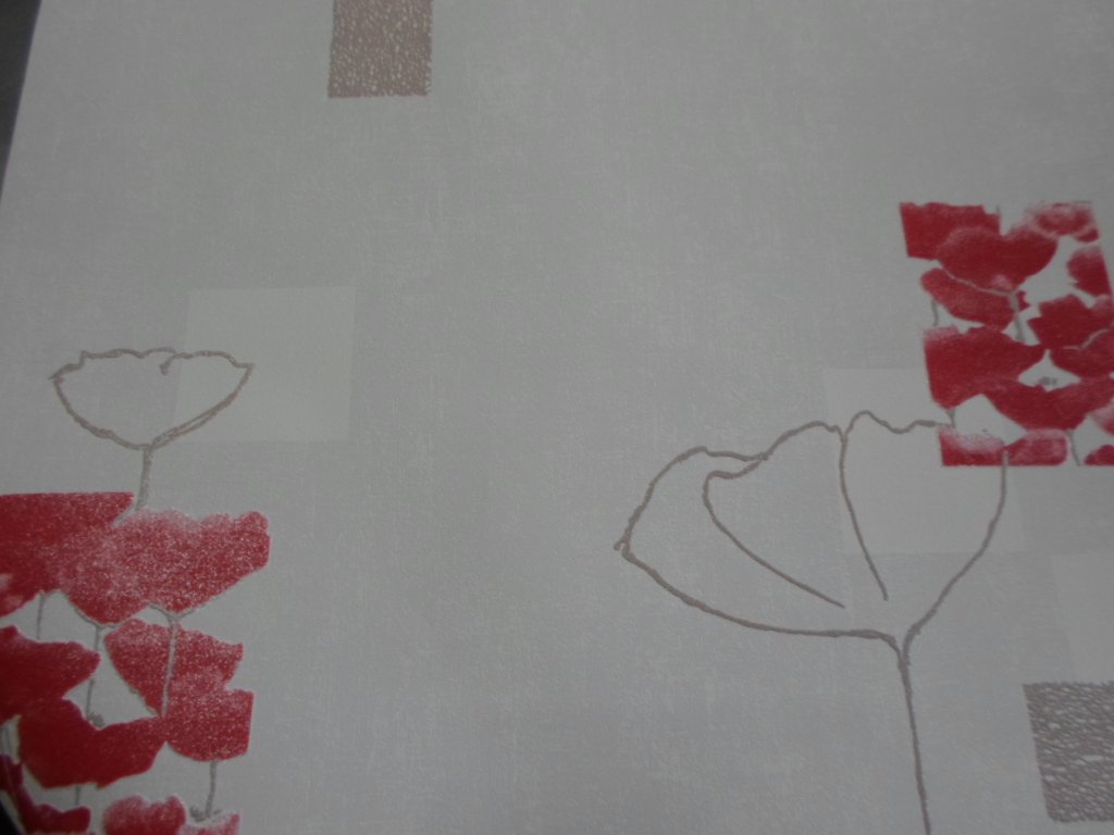 Painted Paper Poppy Design Red Glitter