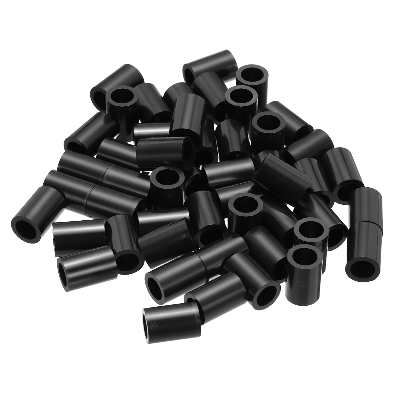 PATIKIL 50Pcs M4 ABS Spacers M6 x 9mm OD x 13mm L Plastic Round Spacer Washers Black Standoff Nut Unthreaded for Screws Bolts Electrical Outlet