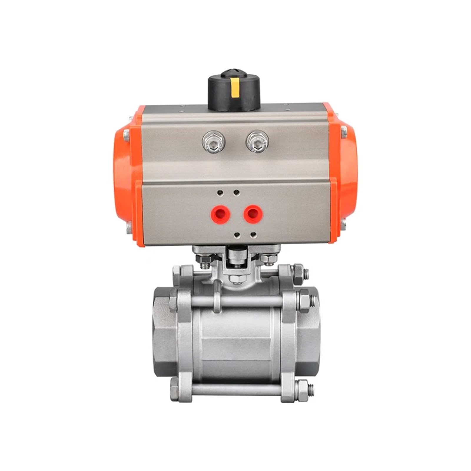 DN80 High Platform Pneumatic Ball Valve Three Piece 304 Stainless Steel Double Acting Cylinder High Temperature Resistant
