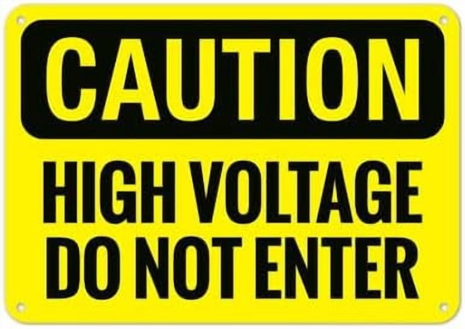 (2-Pack) Metal Tin Sign High Voltage Do Not Enter OSHA Facility Signs 8x12 Inch - Clear Warning for Home & Use