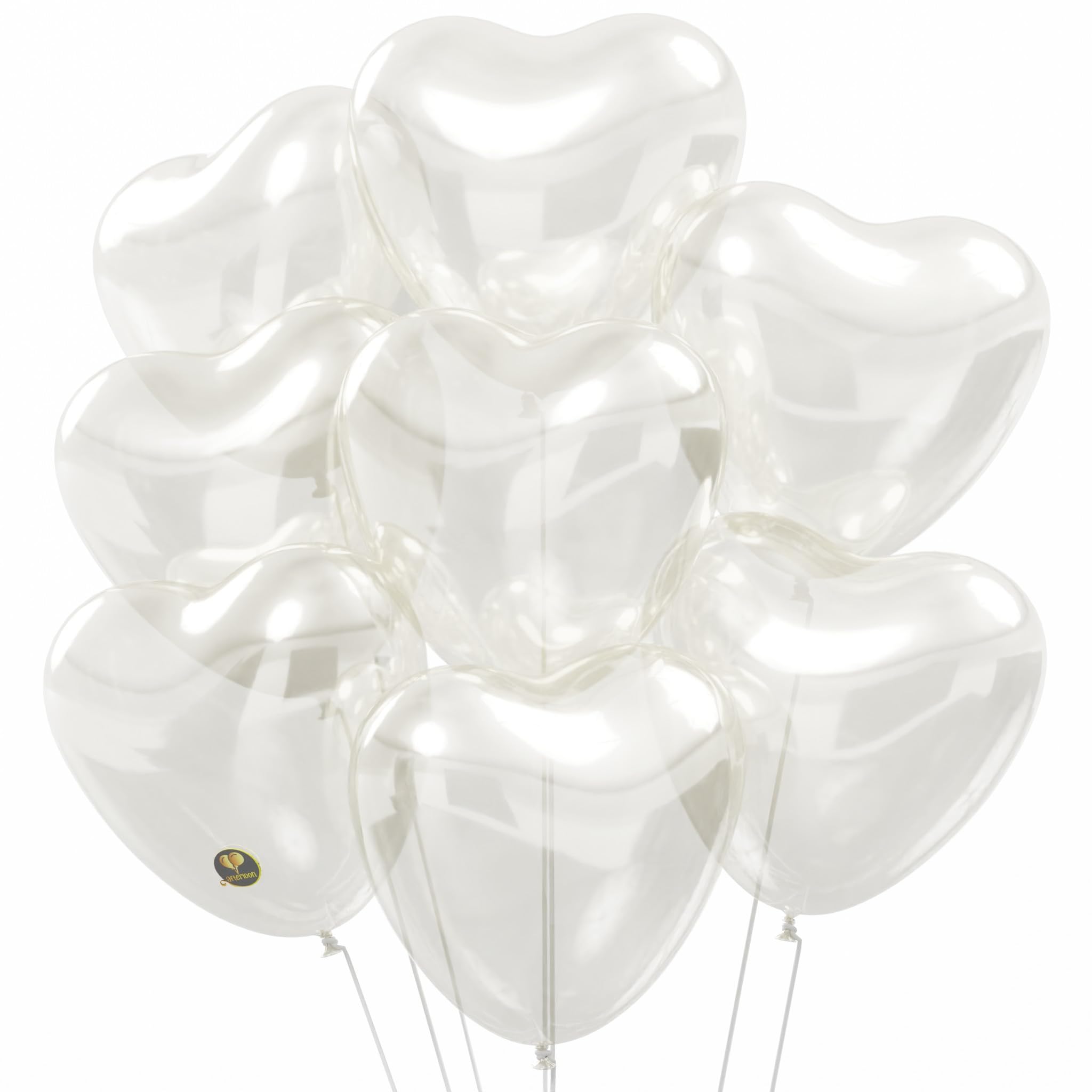 AFTERLOON® Biodegradable Balloons 24 pcs Clear Transparent 12 Inch Heart Shaped, Thickened Extra Strong Natural Latex Helium Float, Proposal Marriage
