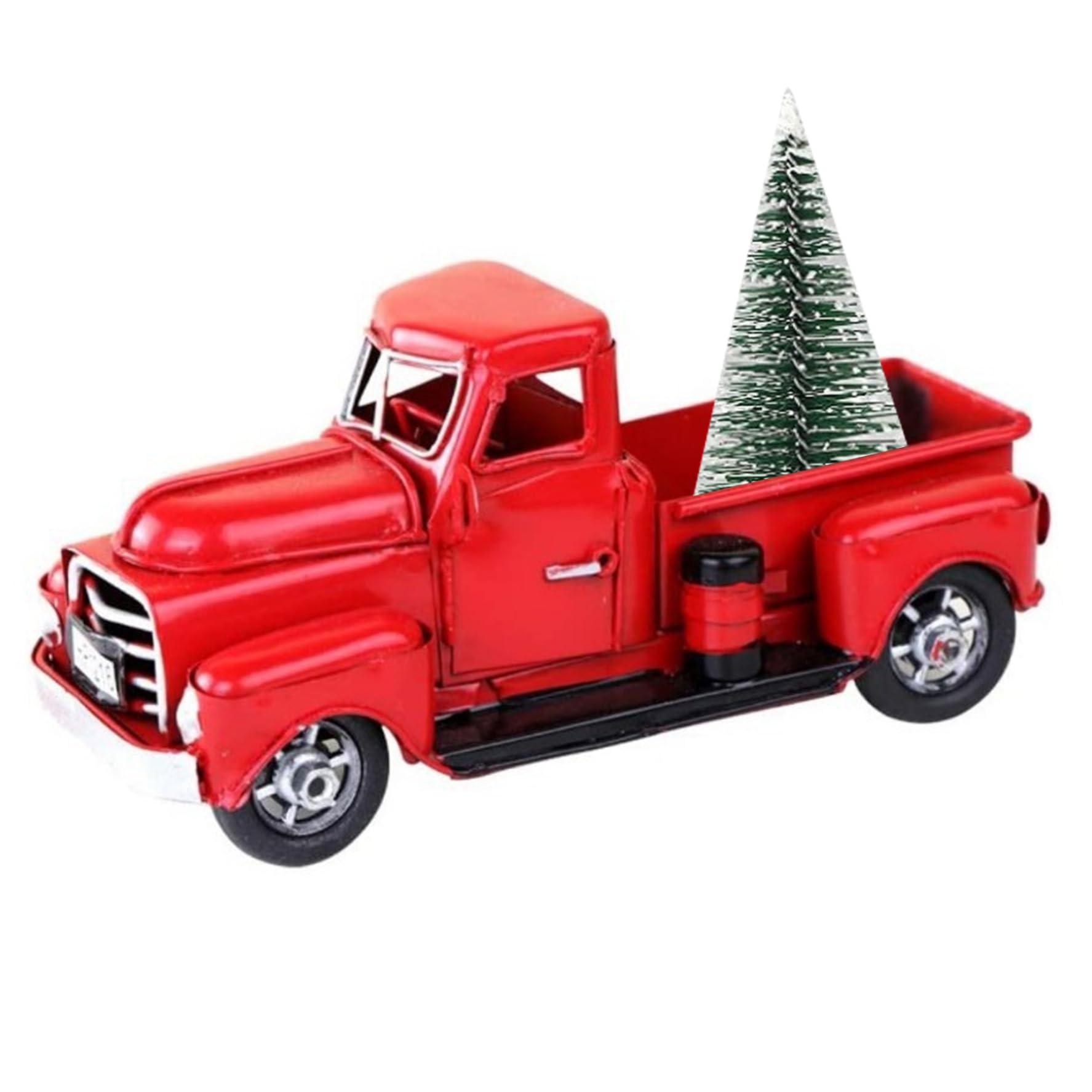 Camion rouge de Noël vintage arbre miniature décor de table de fête
