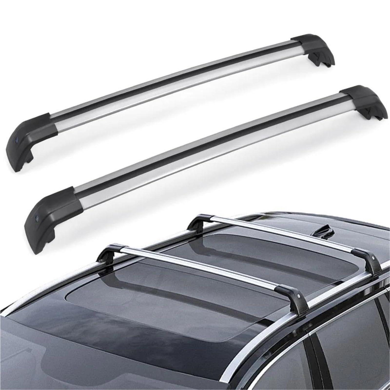 Barras techo coche aluminio portaequipajes compatible con Santa Fe 8