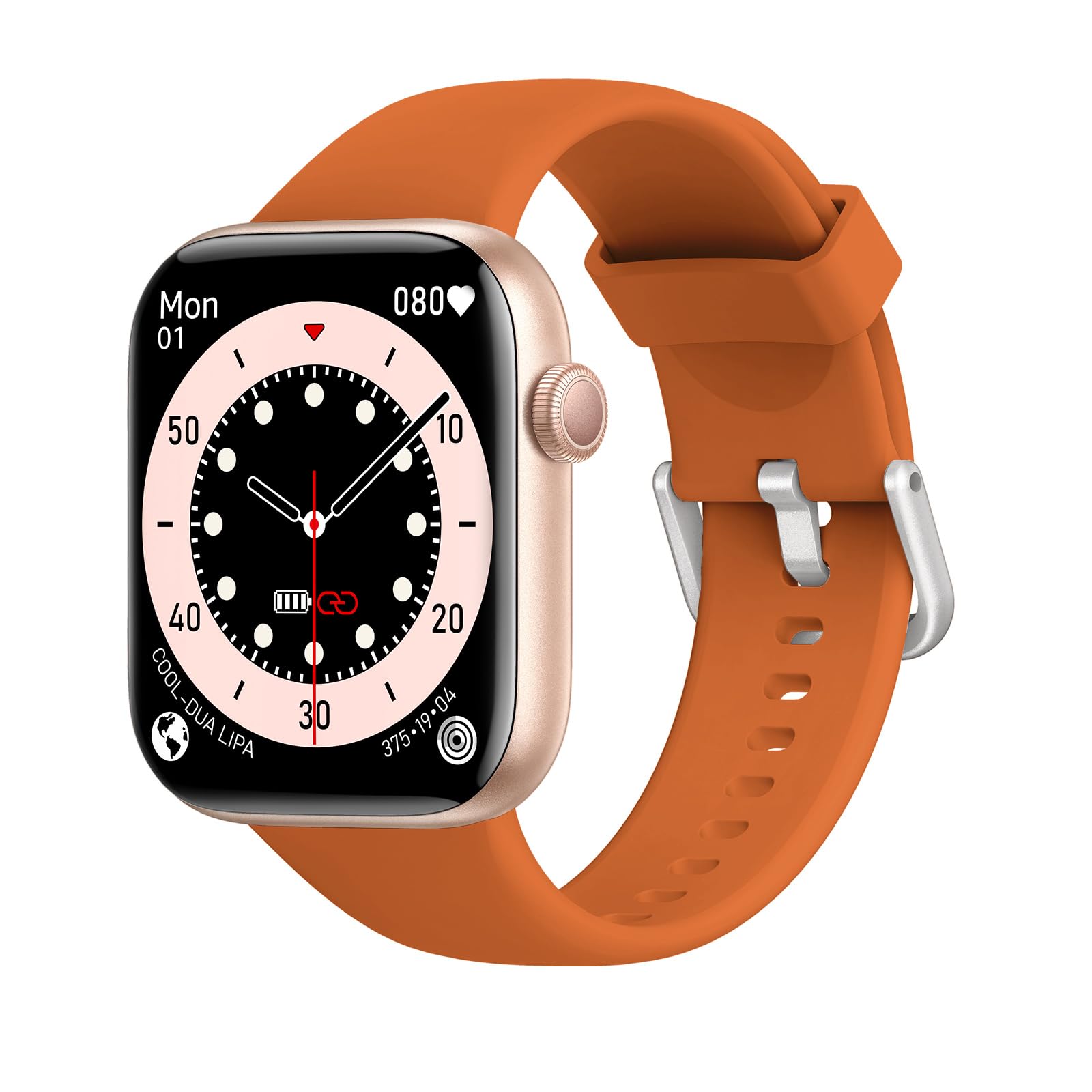 Smartwatch Damen Herren, 1,85" HD Touch Fitnessuhr mit Telefonfunktion, 140+Sportmodi Smart Watch Fitness Tracker mit Pulsmesser Schlafmonitor Schrittzähler, IP68 Wasserdicht Sportuhr Ginger Yellow